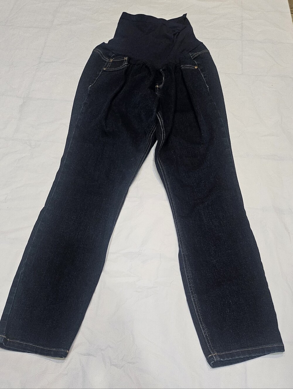 Indigo Blue Dark Blue Relaxed Maternity Jeans XL